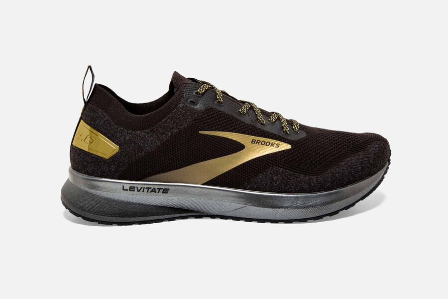 Brooks Israel Levitate 4 Road Running Shoes Mens - Black/Gold - IKA-637145